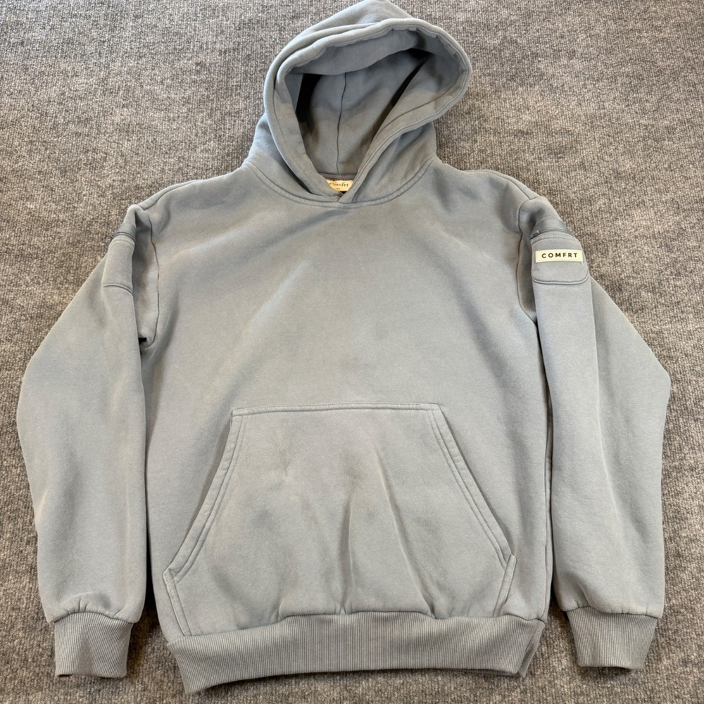 Comfrt Signature Weighted Hoodie Cotton Blend Blue XS Streetwear Gorpcore